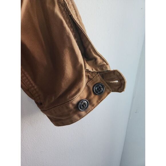 Gap Men Tan Khaki 100% Cotton Mid Length Anorak Utility Full Zip Jacket  Large - Picture 7 of 12